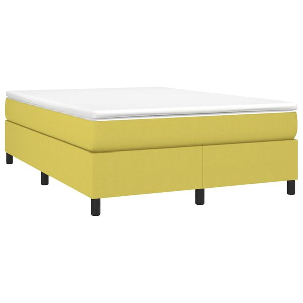 vidaXL Cama box spring con colch&oacute;n tela verde 140x190 cm