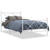 vidaXL Estructura cama sin colch&oacute;n con estribo metal blanco 100x190 cm