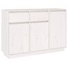 vidaXL Aparador de madera maciza de pino blanco 110x34x75 cm
