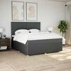vidaXL Cama box spring con colch&oacute;n tela gris oscuro 180x200 cm