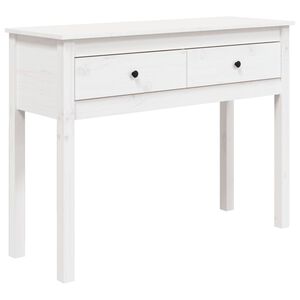 vidaXL Mesa consola de madera maciza de pino blanco 100x35x75 cm