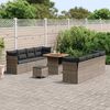 vidaXL Conjunto de sofás de jardín 11 pcs Gris ratán sintético