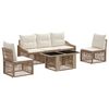 vidaXL Conjunto de sof&aacute;s de jard&iacute;n 6 uds. Beige y blanco crema