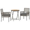 vidaXL Juego Bistro de Jard&iacute;n 3 uds. Gris rat&aacute;n sint&eacute;tico