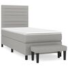 vidaXL Cama box spring con colch&oacute;n tela gris claro 90x190 cm