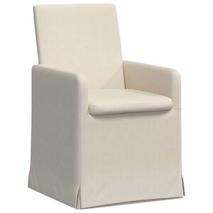 vidaXL Sillas de comedor con ruedas 2 pcs Beige 57 x 67 x 95 cm Lino