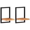 vidaXL Estantes de pared 2 unidades madera maciza acacia 25x25x35 cm