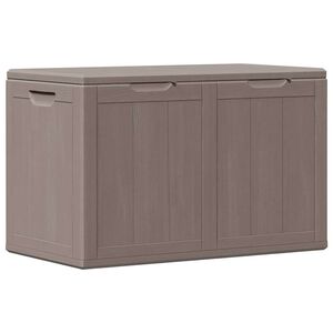 vidaXL Caja de almacenaje para jard&iacute;n 180 L PP aspecto madera marr&oacute;n