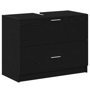 vidaXL Gabinete de Ba&ntilde;o con caj&oacute;n Roble Negro 78 x 37 x 59 cm