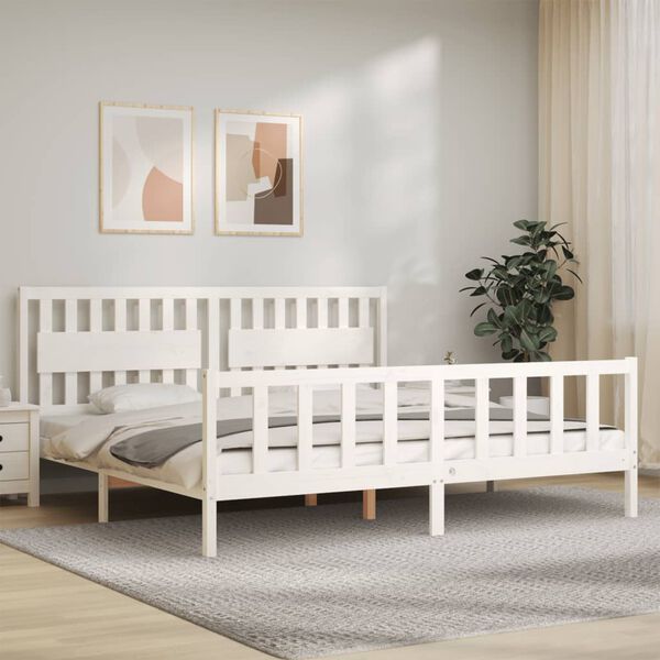 vidaXL Estructura de cama sin colchón madera maciza blanca 200x200 cm