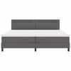 vidaXL Cama tipo Box Spring Gris 200 x 200 cm Cuero sint&eacute;tico