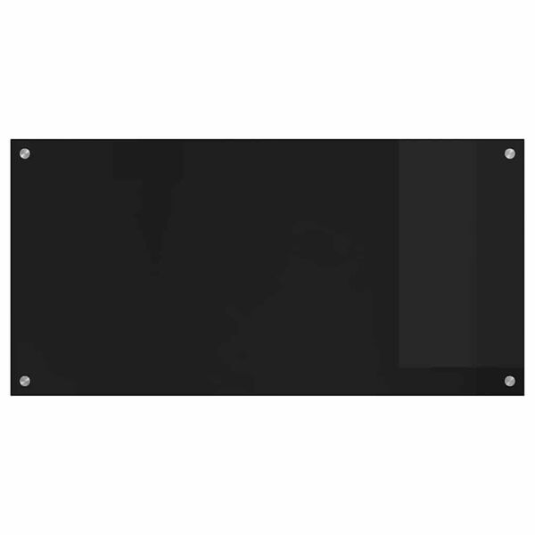 vidaXL Salpicadero de cocina Negro 100 x 50 cm vidrio templado
