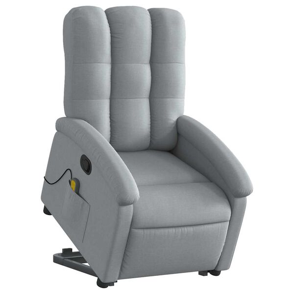 vidaXL Sill&oacute;n de masaje reclinable de pie de tela gris claro