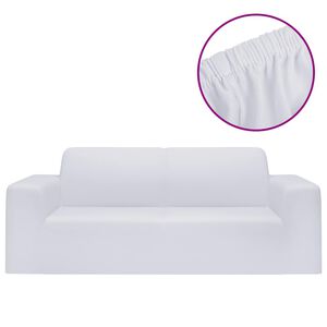 vidaXL Funda el&aacute;stica para sill&oacute;n de 2 plazas poli&eacute;ster jersey blanca