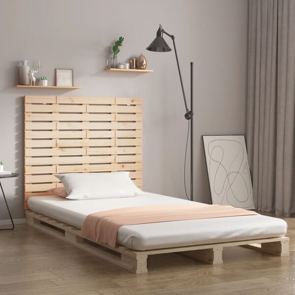vidaXL Cabecero de cama de pared madera maciza de pino 141x3x91,5 cm