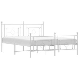 vidaXL Estructura cama sin colch&oacute;n con estribo metal blanco 150x200 cm