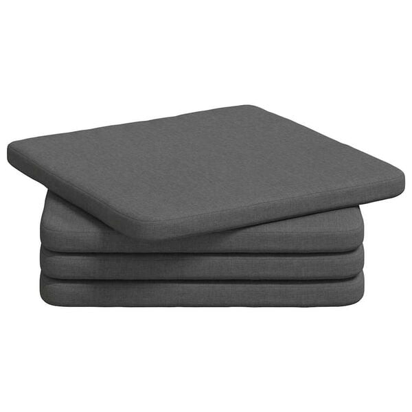vidaXL Cojines para asiento 4 pcs Gris oscuro 40 x 40 x 3 cm tela