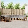 vidaXL Conjunto de sof&aacute;s de exterior 10 pcs Gris Natural y Claro