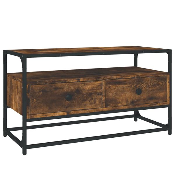 vidaXL Mueble para TV madera contrachapada roble ahumado 80x35x45 cm