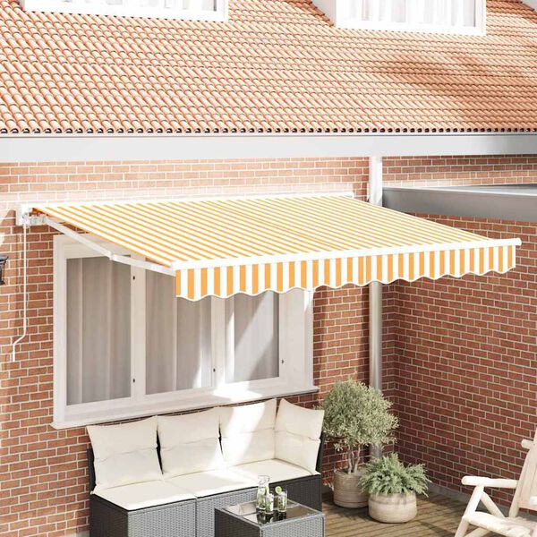 vidaXL Toldo Retr&aacute;ctil Manual Amarillo y 250 x 200 cm Aluminio y Tela
