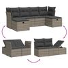 vidaXL Set de muebles de jard&iacute;n 6 pzas y cojines rat&aacute;n sint&eacute;tico gris