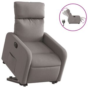 vidaXL Sill&oacute;n el&eacute;ctrico reclinable elevable de tela gris taupe