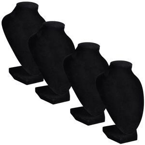 Expositor De Joyas En Forma De Busto Negro - 4Piezas - 9X8,5X15cm