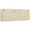 vidaXL Cabecero de cama acolchado tela crema 140 cm