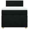 vidaXL Cama box spring individual con colchón tela negro