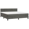 vidaXL Cama box spring colch&oacute;n y LED terciopelo gris oscuro 180x200 cm