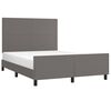 vidaXL Estructura de cama sin colch&oacute;n cuero sint&eacute;tico gris 140x190 cm