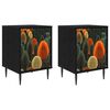 vidaXL Mesa de noche ZAANDAM 2 uds. Roble Negro 36 x 33 x 51 cm