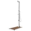 vidaXL Ducha de jard&iacute;n con base marr&oacute;n 225 cm acero inoxidable