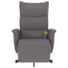 vidaXL Sill&oacute;n reclinable de masaje con reposapi&eacute;s cuero sint&eacute;tico gris
