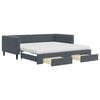 vidaXL Sof&aacute; cama nido con cajones terciopelo gris oscuro 100x200 cm