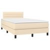 vidaXL Cama box spring con colch&oacute;n tela color crema 120x190 cm