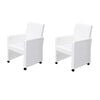vidaXL Sillas de comedor 2 unidades cuero sint&eacute;tico blanco
