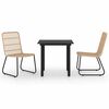 vidaXL Juego de comedor para jard&iacute;n 3 piezas rat&aacute;n sint&eacute;tico y vidrio