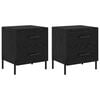 vidaXL Armario de Noche 2 uds. Roble Negro 40 x 35 x 47,5 cm