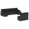 vidaXL Set de sof&aacute;s de jard&iacute;n 8 piezas y cojines rat&aacute;n sint&eacute;tico negro