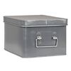 LABEL51 Caja de almacenaje Media gris envejecido L 27x21x16 cm