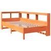 vidaXL Cama con estanter&iacute;a sin colch&oacute;n madera maciza marr&oacute;n 100x200 cm