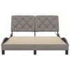 vidaXL Estructura de cama con LED sin colch&oacute;n tela gris taupe 140x190 cm