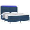 vidaXL Cama Box Spring LED con colch&oacute;n Azul 180 x 200 cm tela