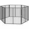vidaXL Puerta para perros 6 pcs Negro 100 x 100 cm Acero Galvanizado