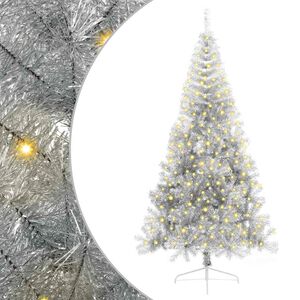 vidaXL &Aacute;rbol de Navidad Artificial Preiluminado Plateado 210 cm PET
