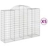 vidaXL Cestas gaviones 5 uds forma de arco hierro 200x50x140/160 cm