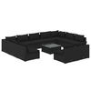 vidaXL Set de muebles de jard&iacute;n 12 pzas cojines rat&aacute;n sint&eacute;tico negro