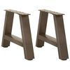 vidaXL Patas para mesa de centro en forma de A (2 unidades, 40 x 30-31 cm, acero)
