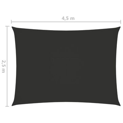 vidaXL Toldo de vela rectangular tela Oxford gris antracita 2,5x4,5 m